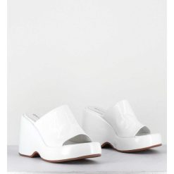 Online Garrice Mules Compensees 90S En Cuir Vernis Blanc - Masa4 Cindy Bianco