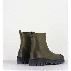 Online Garrice Boots En Cuir Gras Kaki Avec Zip Central - I6-967 Bosco