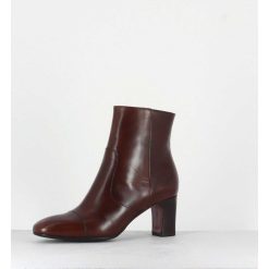 Wholesale Garrice Bottines Petit Talons En Cuir Marron F568 - Garrice Lab