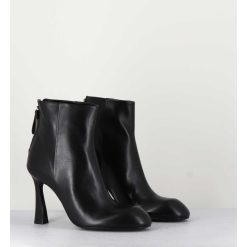 Wholesale Garrice Boots En Cuir Noir Talon Haut - M6390 Nero