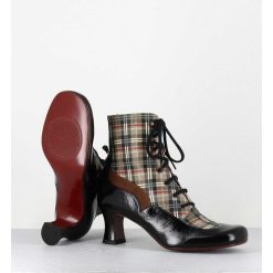 Best Garrice Boots A Lacets Imprime Tartan & Petit Talon Retro - Mylion Maserati Nagro