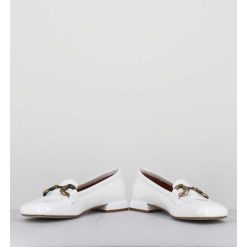 New Garrice Mocassins 60S En Cuir Vernis Blanc - Lake Naplak Bianco