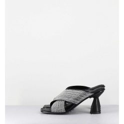 Hot Garrice Mules Cuir Noir & Perles - Liza Var Nero