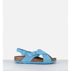 Hot Garrice Tulum Sky Blue Suede Bleu Bride Arriere