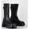 Online Garrice Boots Chunky En Cuir Noir Look 90S - Cassia Black Boots