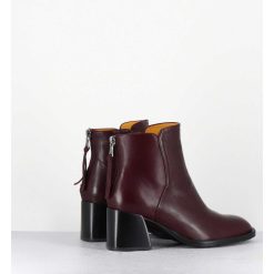 New Garrice Boots Courtes En Cuir Souple Bordeaux - W230427 Seta Rubino