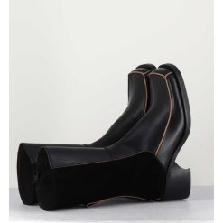 Online Garrice Boots Bi-Matiere Noir Bout Carre 90S - Jill Black Boots