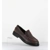 Clearance Garrice Mocassins Plats A Bout Rond En Cuir Cuir Effet Vintage Marron - Chino Soul Meringa