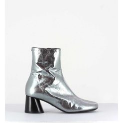 Online Garrice Boots En Cuir Froisse Metallise Argent - Odile02 Metal