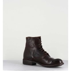 Clearance Garrice Bottines Plates A Lacets En Cuir Marron - Mars007