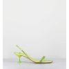 Hot Garrice Sandales Petit Talon Satin Vert & Strass - Tami Satin Kiwi