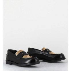 Online Garrice Mocassins En Cuir Glace Noir & Or - Al103 Nero Oro