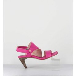 New Garrice Sandales Asymetriques A Talon En Cuir Rose Fuchsia - Cati Shady Glamour