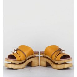 Best Garrice Original 70S Platform Mules Cuir Jaune - Priva Suave Sunflower