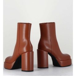 Clearance Garrice Boots 70S En Cuir Marron - Aiko Nappa Luggage