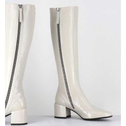 Hot Garrice Bottes 70S En Cuir Brillant Blanc Casse - Ecil33 Glaze Osso