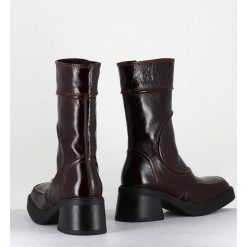 Best Garrice Boots Cuir Bordeaux Surpiqures 90'S - Malene Burgundy Boots