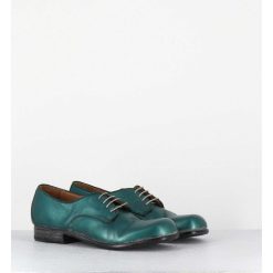 Best Garrice Derbies A Lacets En Cuir Metallise Bleu Ligne Japonisante - 45401A Bon Malta